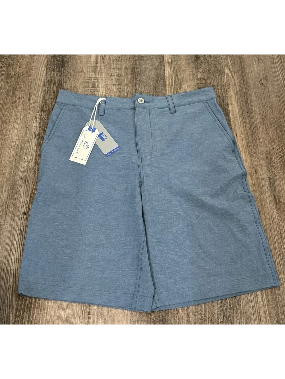 Southern Tide Shorts Boys 16 Blue Heathered T3 Gulf Performance UV Protection